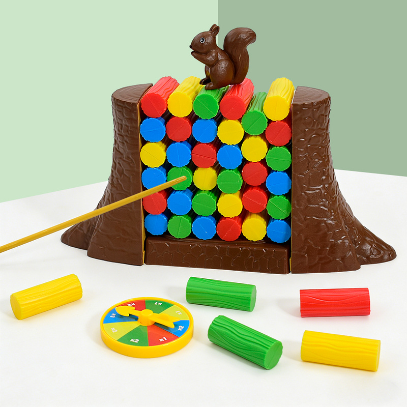 Party Games Quiz - Squirrel Push Log Balance Board Game,