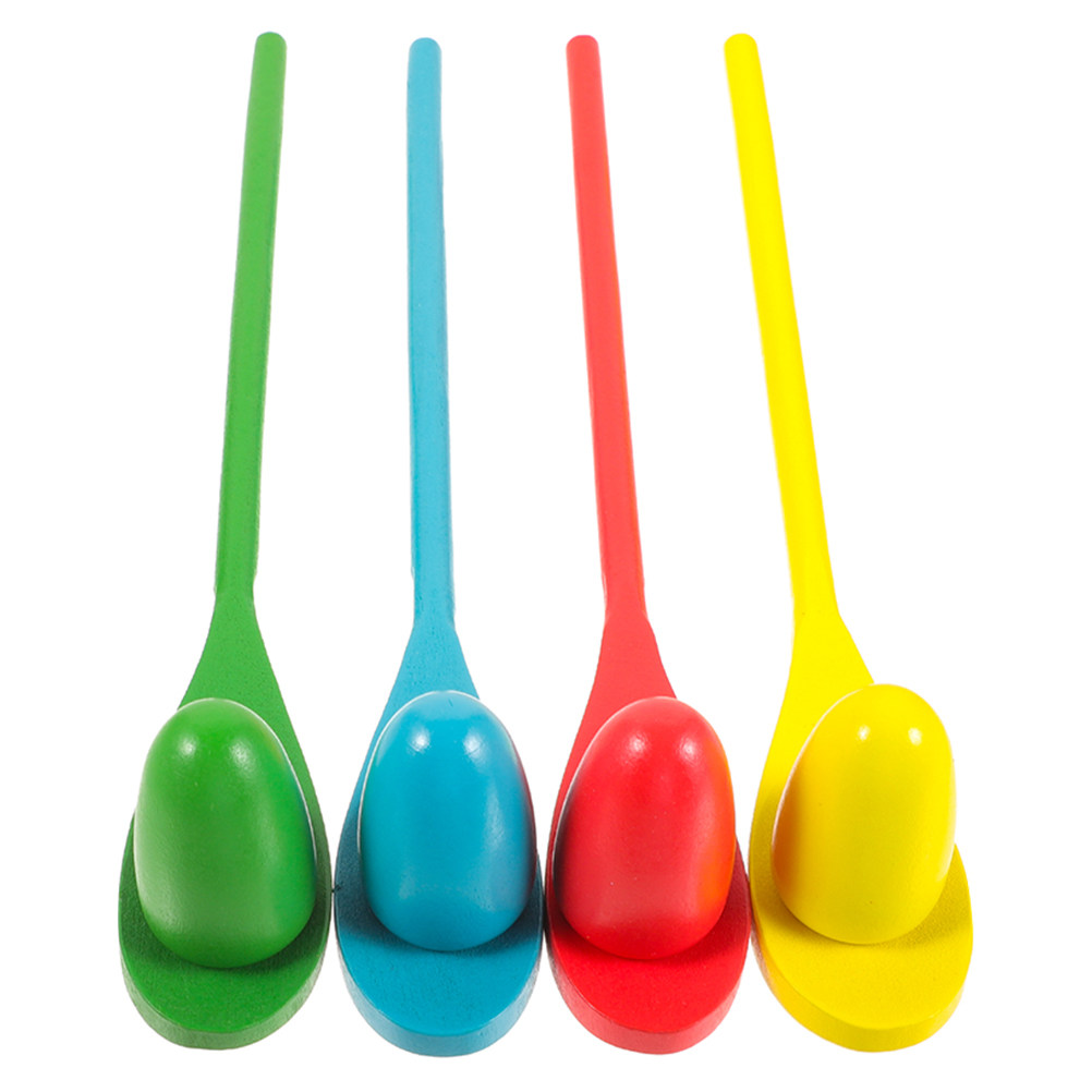 Party Games Physical - 4Sets Outdoor Balance Egg Spoon Set