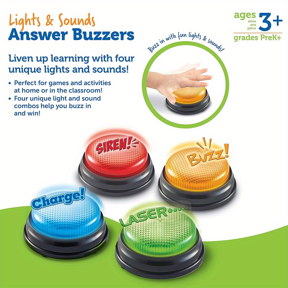 4pcs Lights and Sounds Buzzers - Party Games Quiz 评论和价格