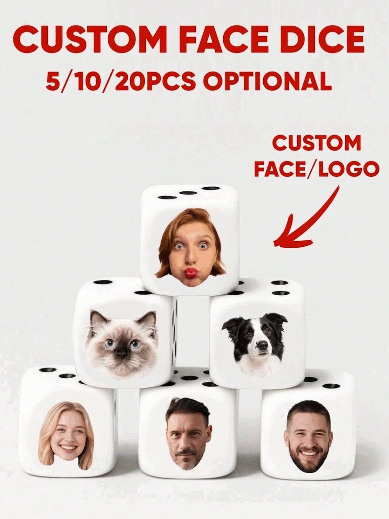 Custom Face Dice Personalized  - Party Games Birthday 评论和价格