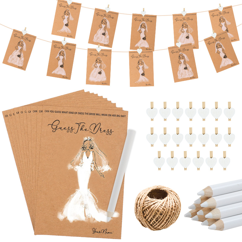 10/20Sets Guess Wedding Dress  - Party Games Bridal Shower 评论和价格