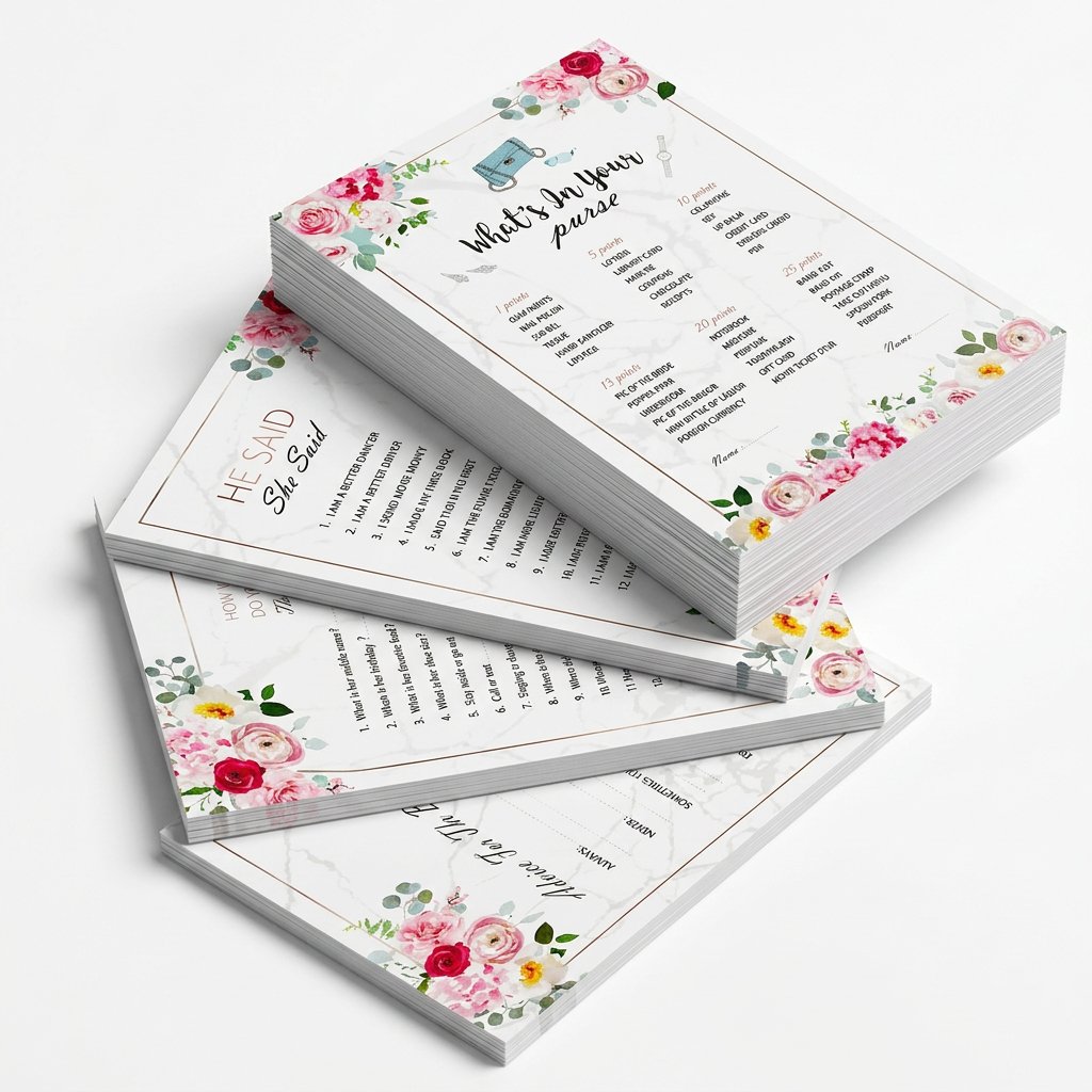 Bridal Shower Game Cards Set,  - Party Games Bridal Shower 评论和价格