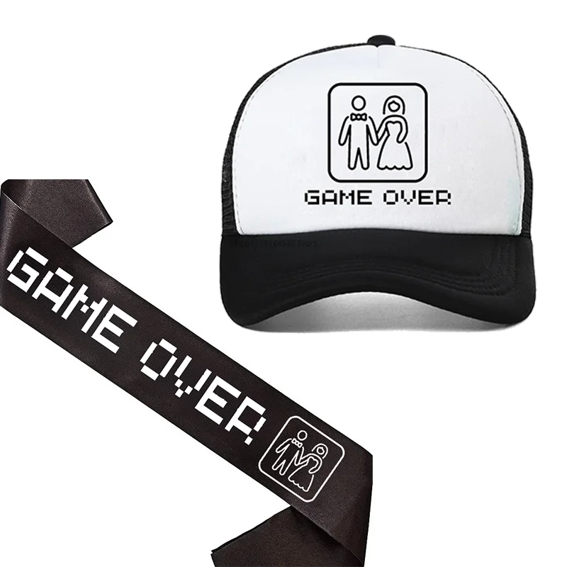Groom To Be Sash Game Over Hat - Party Games No Supplies 评论和价格