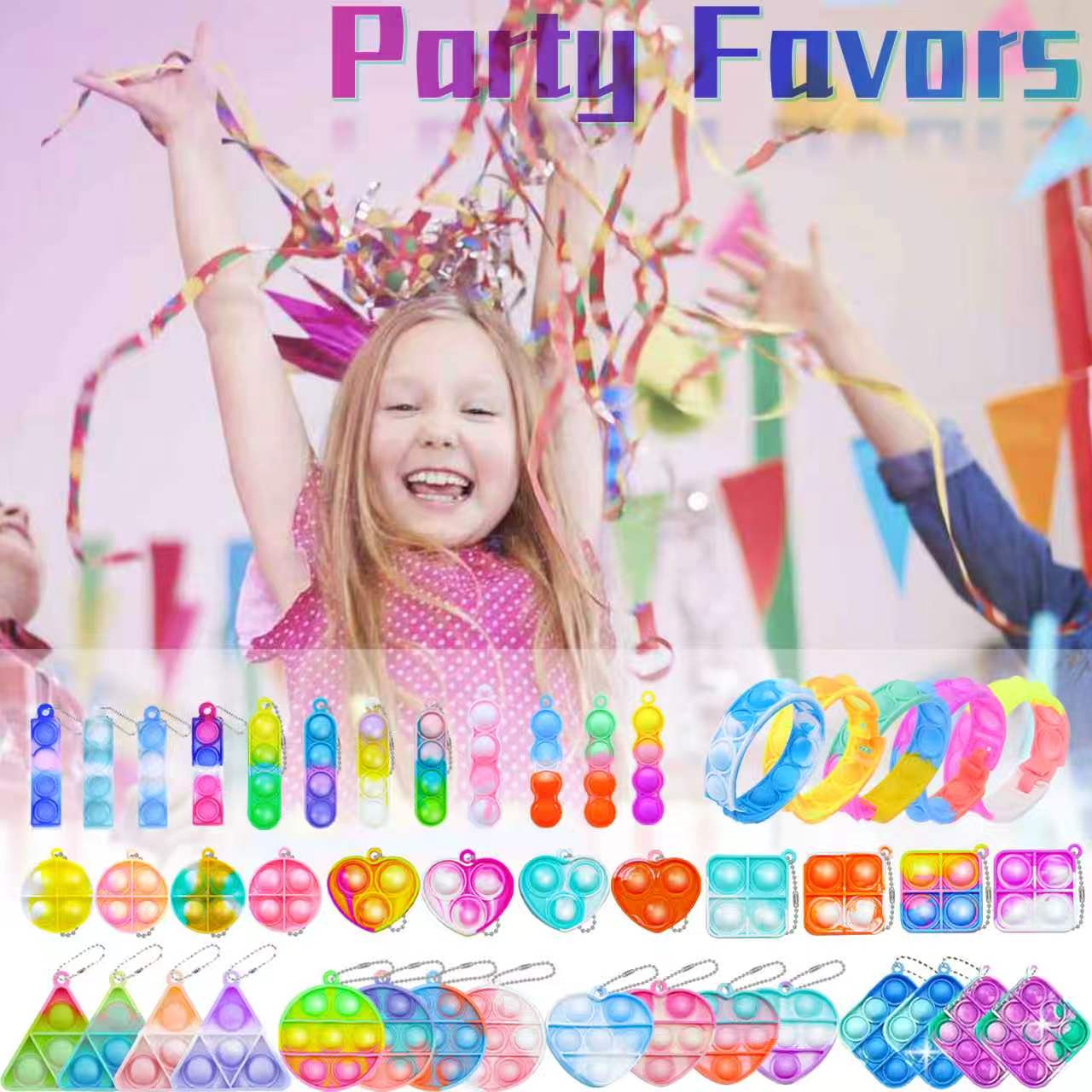 Mini Pop Keychain Fidget Toys  - Party Games Kids Birthday 评论和价格
