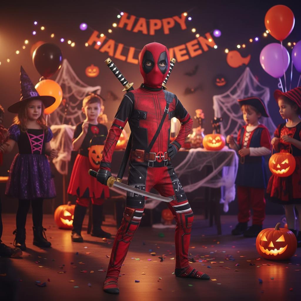3-12Y Kids Deadpool Costume wi - Party Games Children 评论和价格