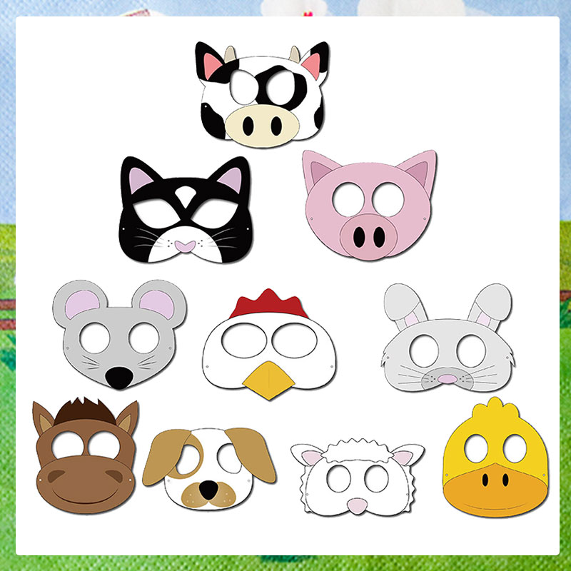 10PCS Farm Theme Cartoon Anima - Party Games No Supplies 评论和价格