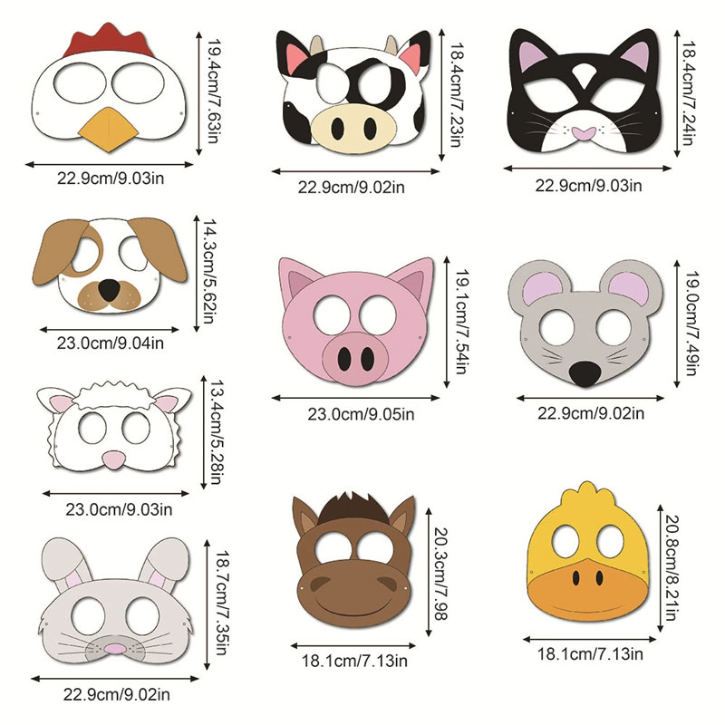 10PCS Farm Theme Cartoon Anima - Party Games No Supplies 评论和价格