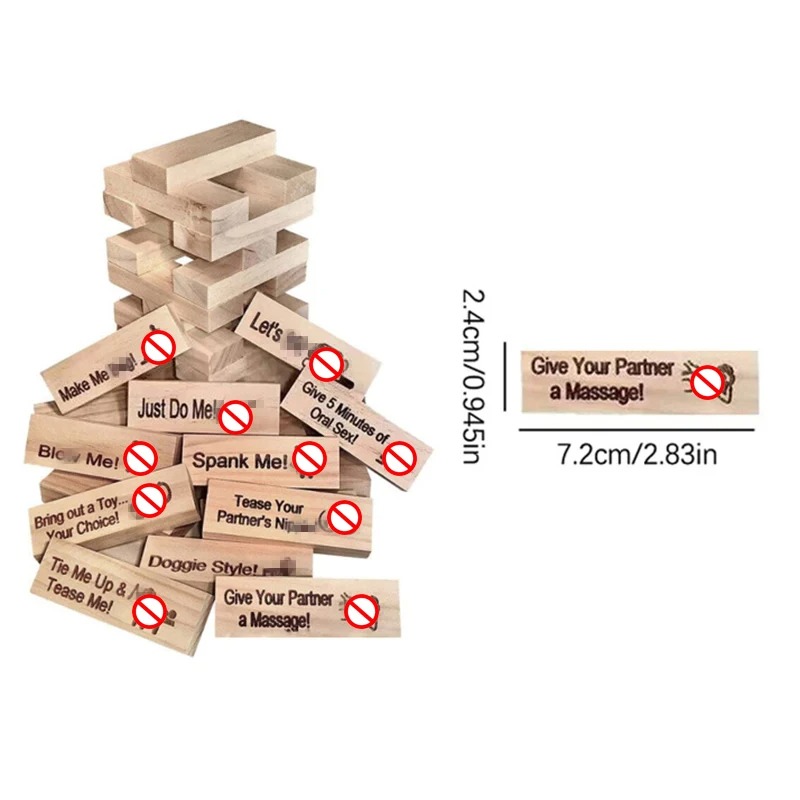 48 PCS Block Tower Game Couple - Party Games Ideas For Adults 评论和价格