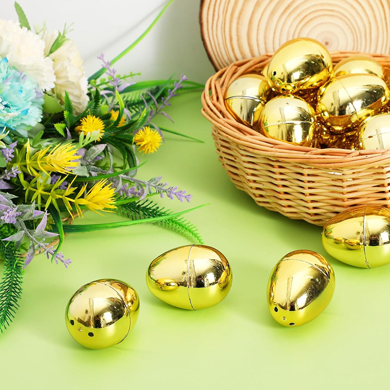 6-24Pcs Golden Easter Eggs Pla - Party Games No Supplies 评论和价格
